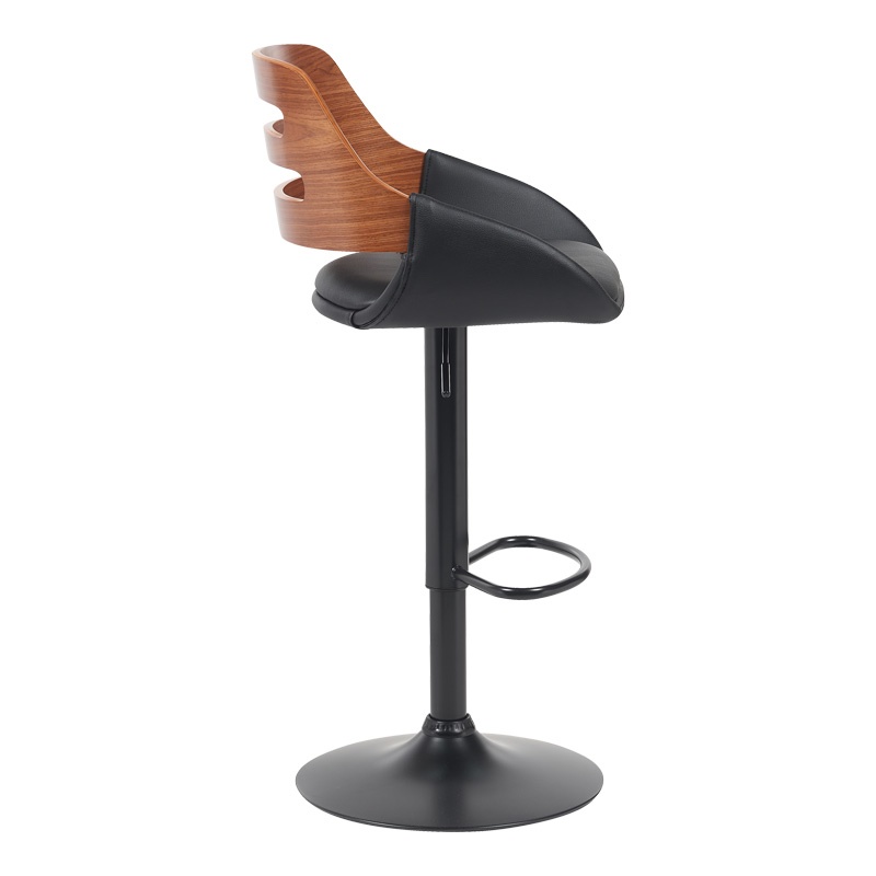Scaun de bar ajustabil Fern Negru 50x48.5x110.5 cm - 2 | YEO