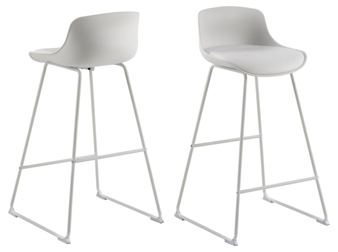 Scaun de bar Tina, Alb, 94x43x49 cm - Imagine 3