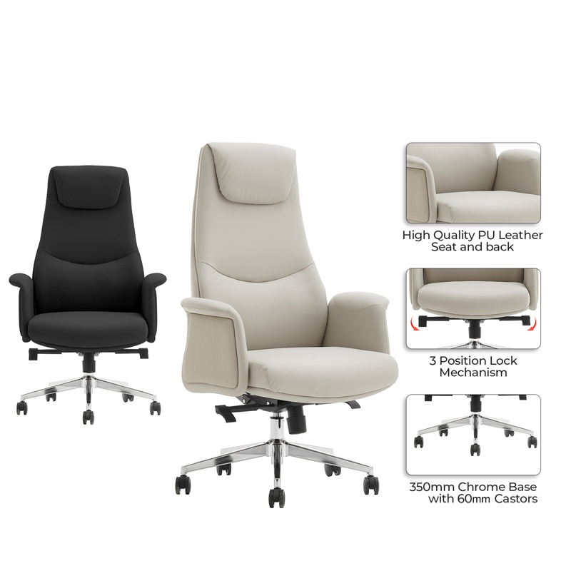 Scaun de birou Rekter, Pako World, Bej, 77x65x119-127 cm - 1 | YEO