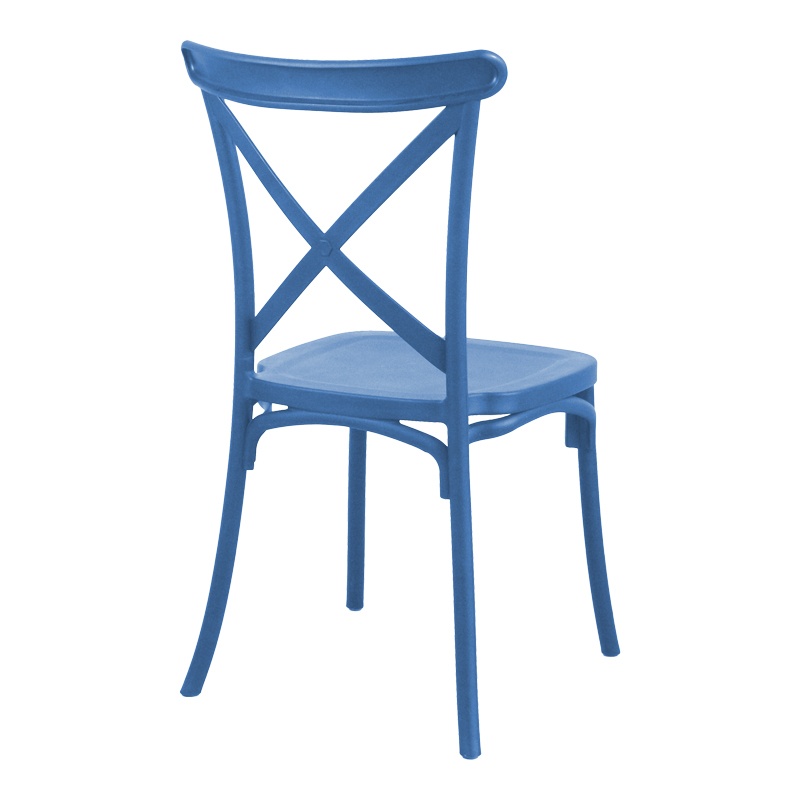 Scaun de gradina Crossie plastic PP albastru 38x46.5x82 cm - 1 | YEO