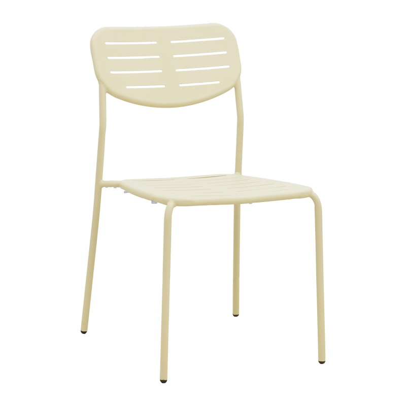 Scaun de gradina stivuibil, Deraby, Crem, 45.5x52.5x83 cm