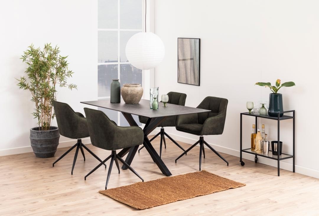 Scaun dining Brenda, Verde, 84.5x58x54.5 cm
