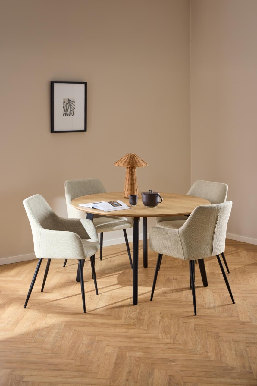 Scaun dining Lizzy, Bej, 85x59x59 cm - Imagine 3