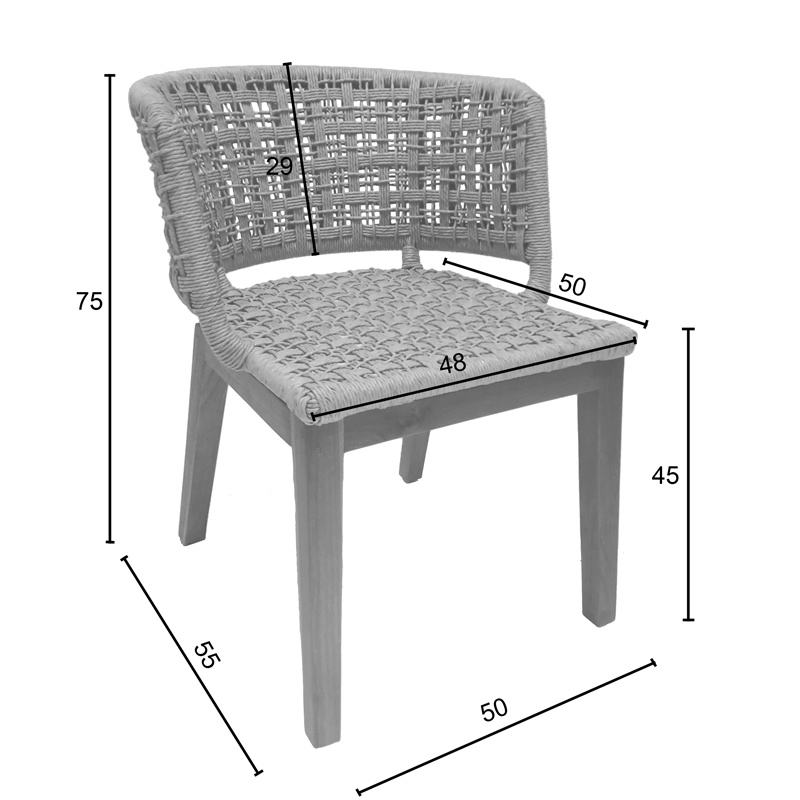 Scaun fotoliu de gradina Milou Boho Pako World Natural 59x65x73 cm