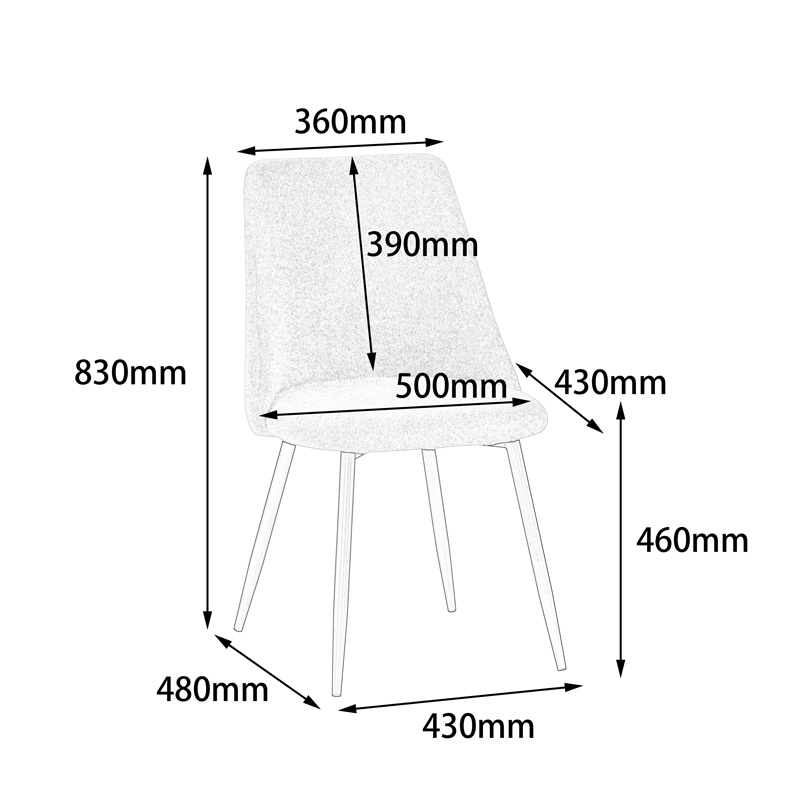 Scaun Giselle Pako World Bej 51x52x82 cm