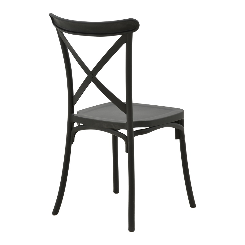 Scaun stivuibil, Crossie, Pako, Negru 43x53x88 cm - 2