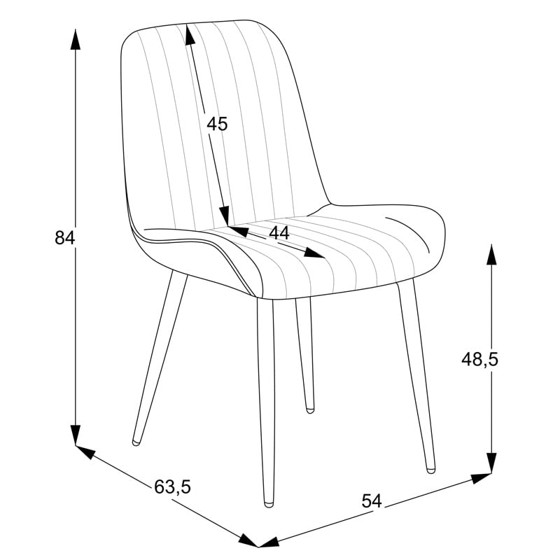 Scaun Versa tesatura ecru picioare din metal negru 54x63.5x84 cm