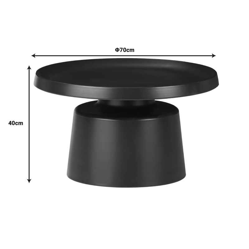 Set 2 buc masuta laterala Ginoze negru metal 70x70x50 cm
