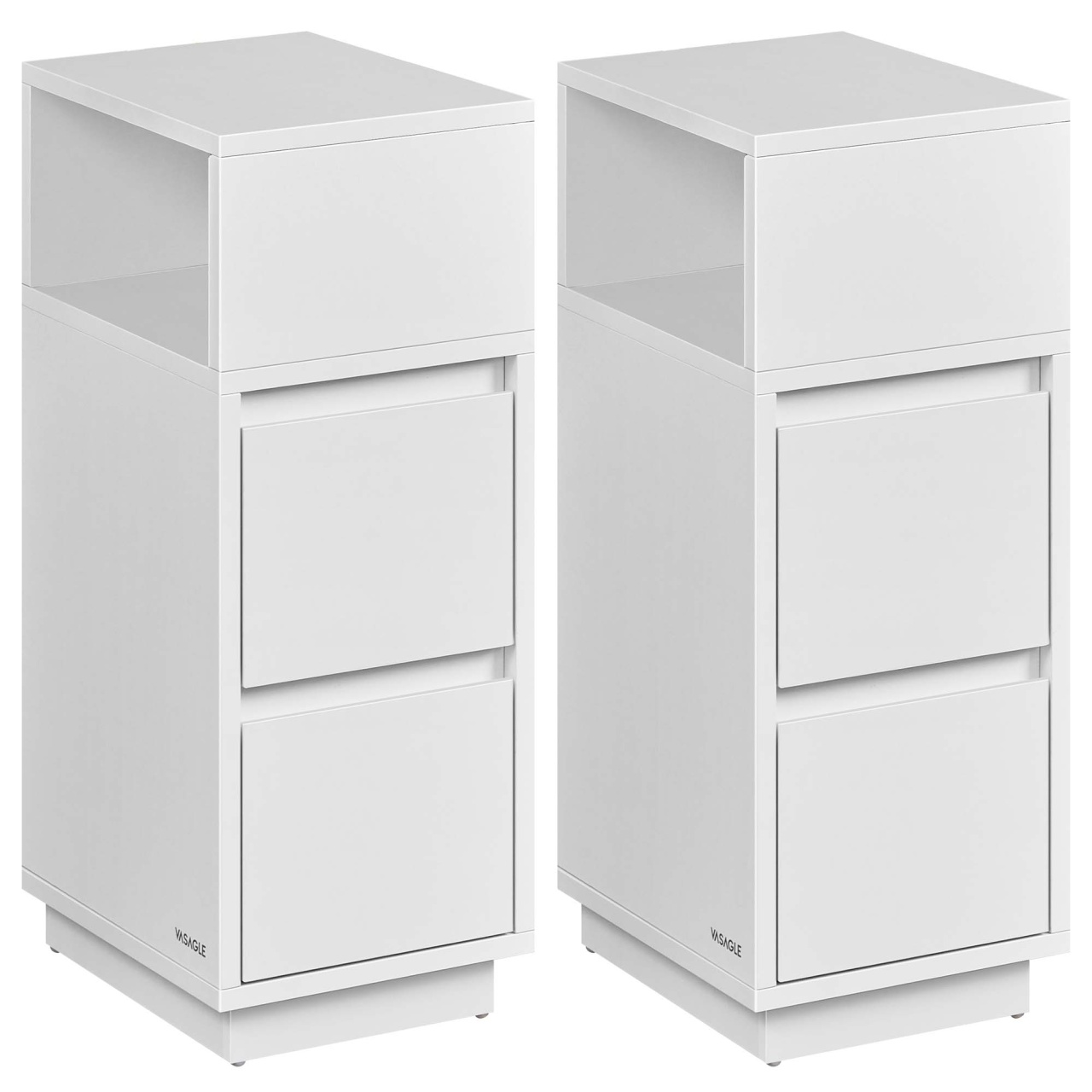 Set 2 noptiere Alb Vasagle 25x30x65 cm