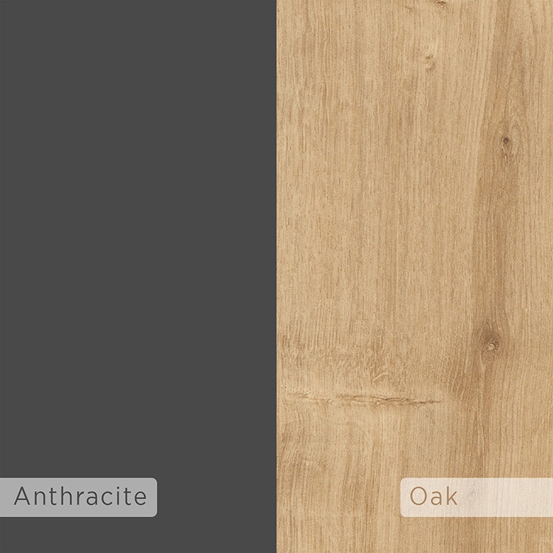 Set 2 Noptiere Immerse stejar - antracit 27x25x60cm - 2 | YEO