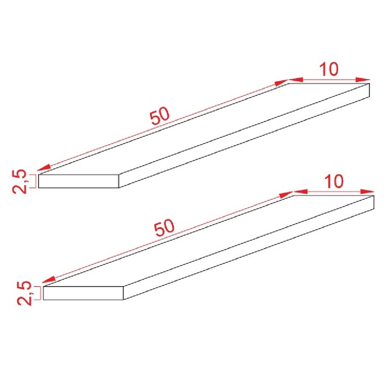 Set 2 rafturi de perete Tipina Pako World Natural 50x8.5x4 cm