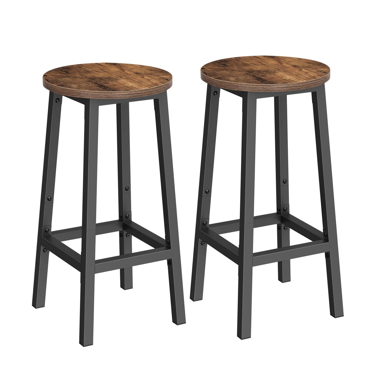 Set 2 scaune de bar Barnet Vasagle Negru 32x32x65 cm