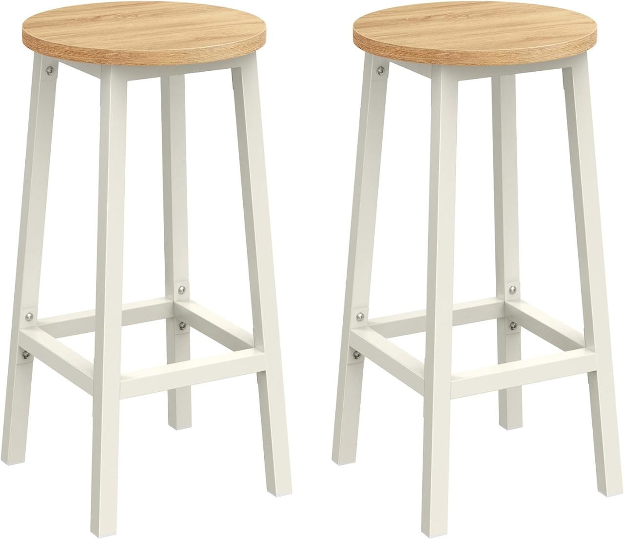 Set 2 scaune de bar Vasagle Alb 32 x 32 x 65 cm