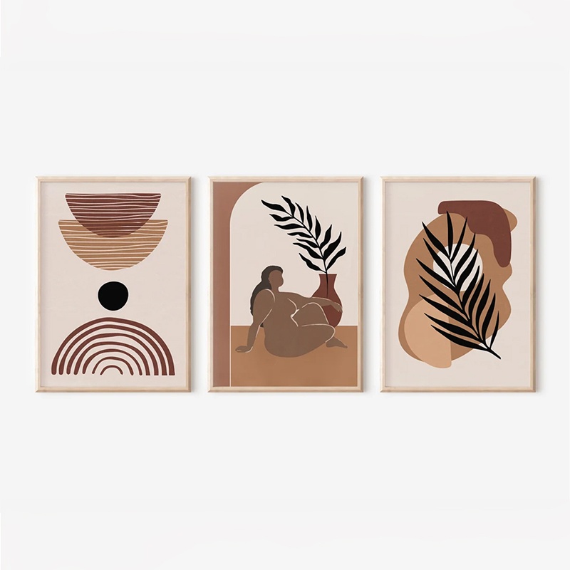 Set 3 tablouri Fanzia Multicolor 33x1.5x48 cm