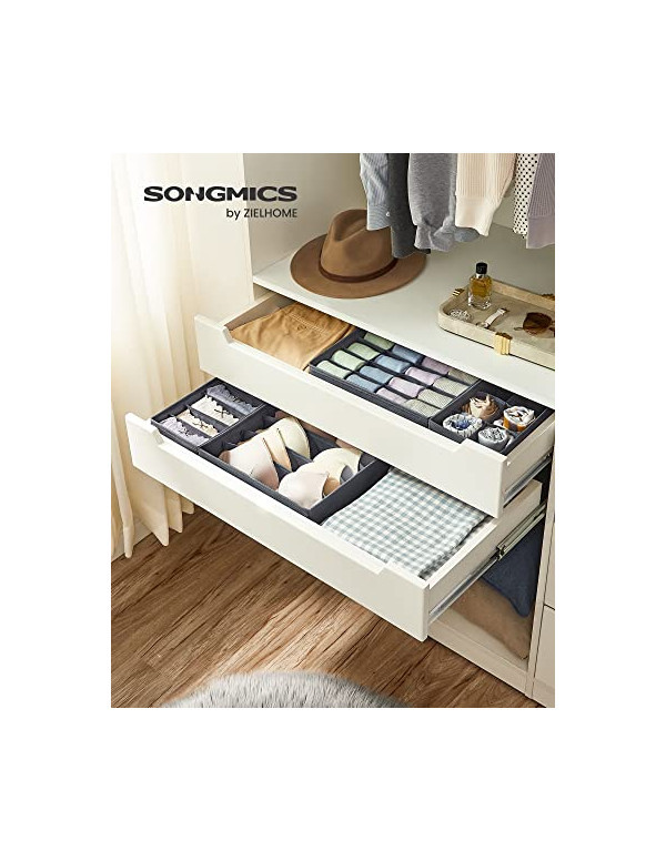 Set 8 organizatoare pentru sertare, Songmics, 32 x 10 x 32 cm, RUS08GY, Gri - 2 | YEO