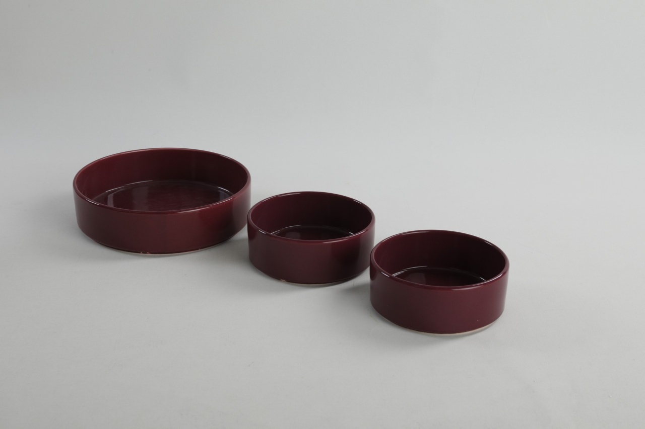 Set boluri ceramice (3 bucati) St038003F Violet 14x14x5.5 cm - 1 | YEO