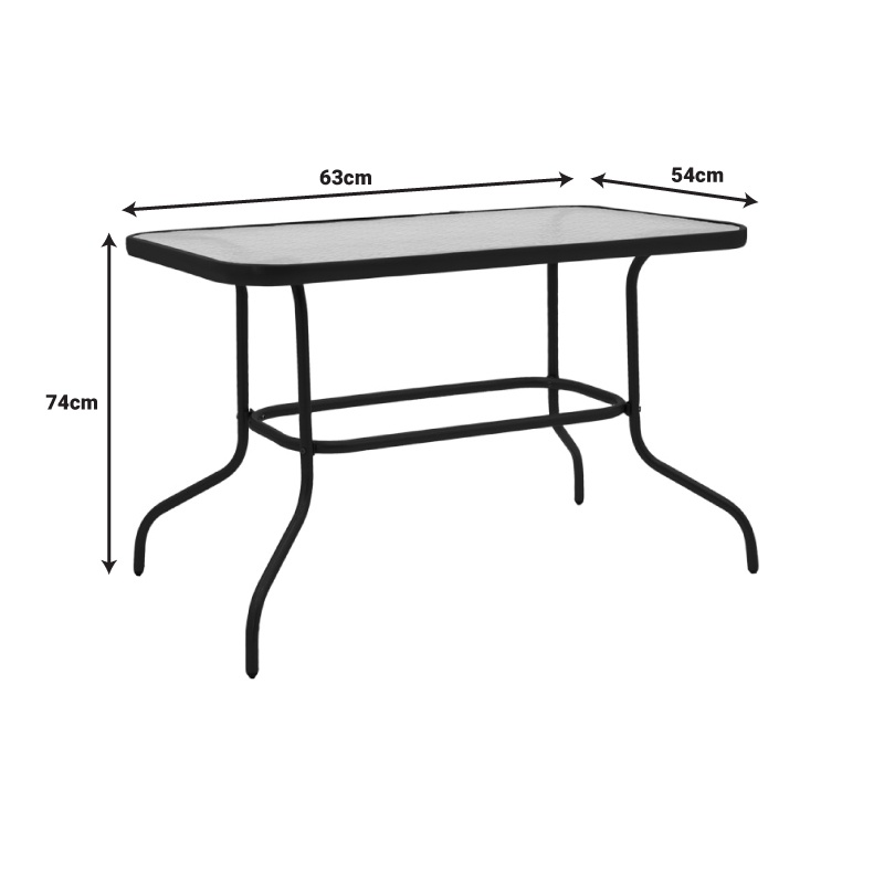 Set dining Valor-Obbi, Pako World, Metal, Negru, 110x60x70 cm
