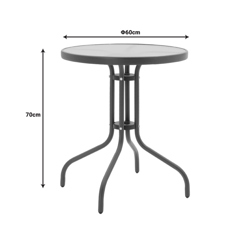 Set dining Watson-Sussie, Pako World, Antracit, 60x60x70 cm