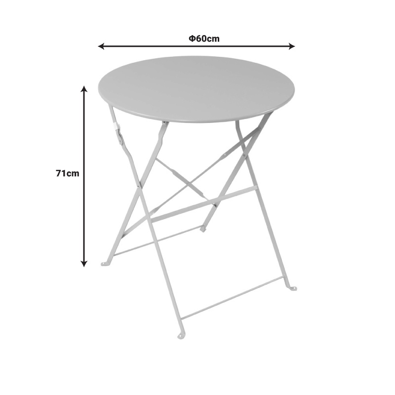 Set masa pliabila Bistro, Pako World, 3 piese, Metal, Rosu, 60x60x71 cm