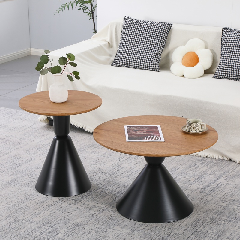 Set masute de cafea 2 buc Obsidian Pako Negru 70x70x46 cm
