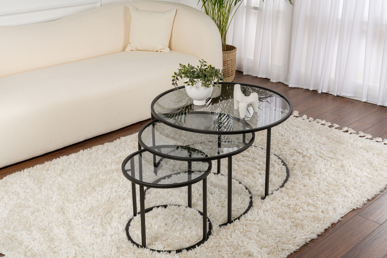 Set masute de cafea Aurum Negru