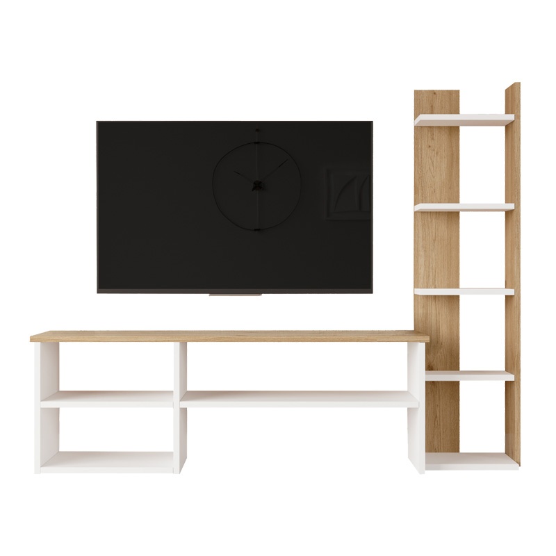 Set mobilier living Perla, Pako World, Alb-Natural, 120x29x41 cm - 3 | YEO