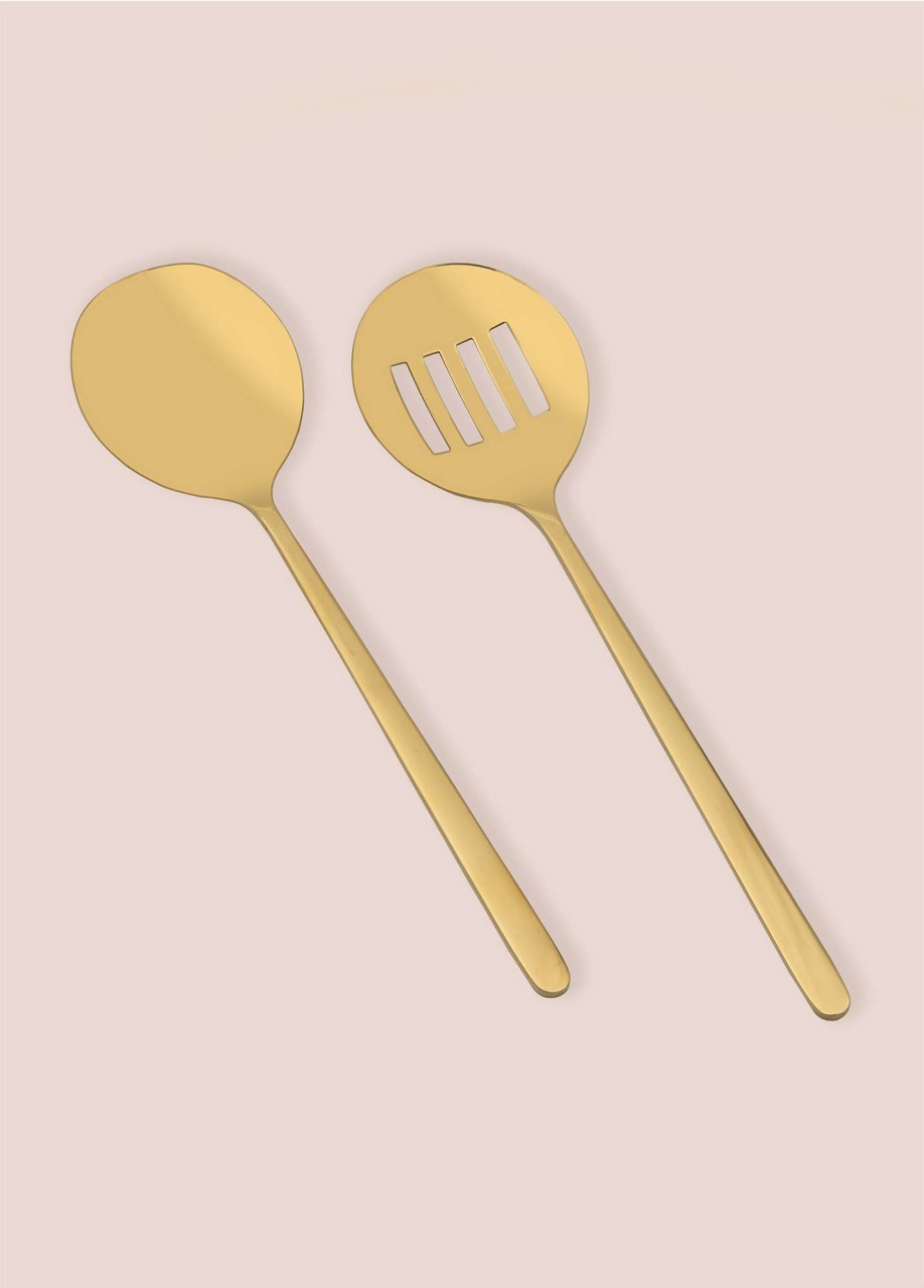 Set ustensile servire 2 bucati CKB0259 Auriu 25x25 cm - 1 | YEO