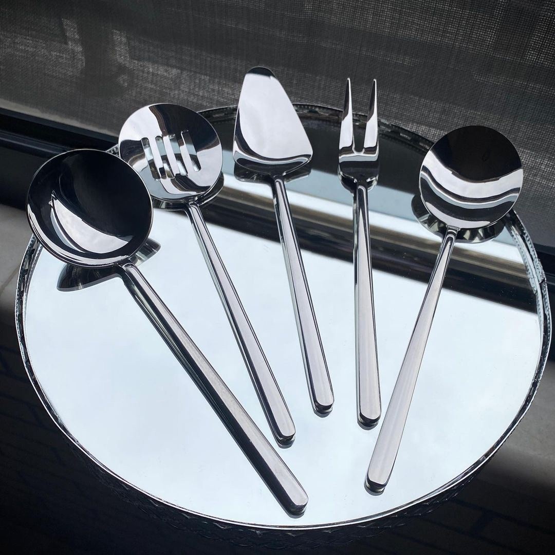 Set ustensile servire 5 bucati Allegra Argintiu 23.5x23.5x4 cm
