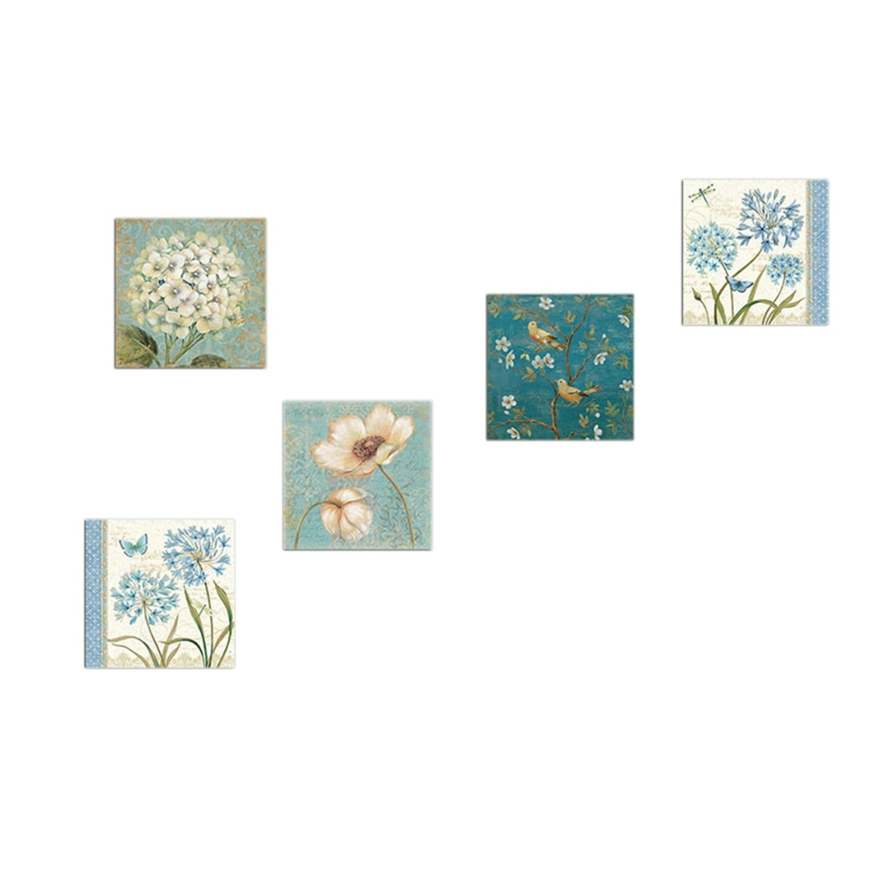 Tablou, 5 bucati UTB094 Albastru 15x15x0.3 cm - 1 | YEO