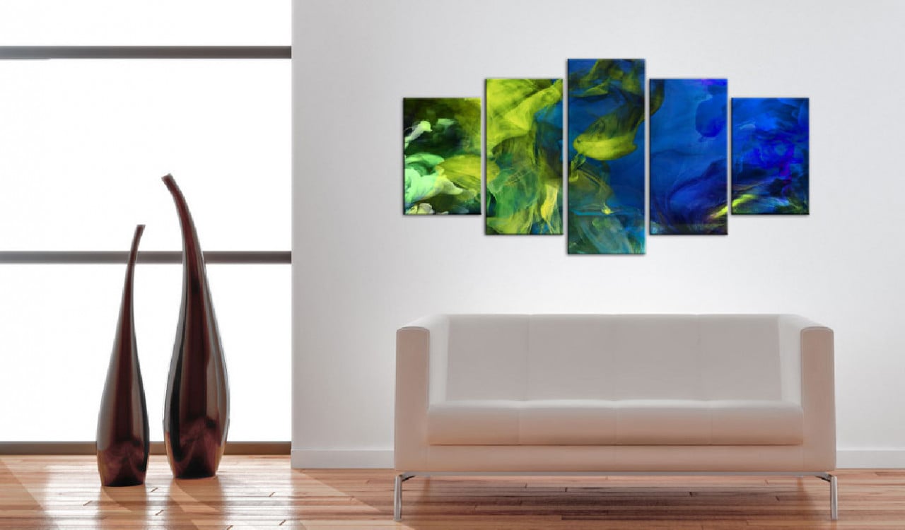 Tablou - Dance of Green Flames 200x100 cm - 1 | YEO