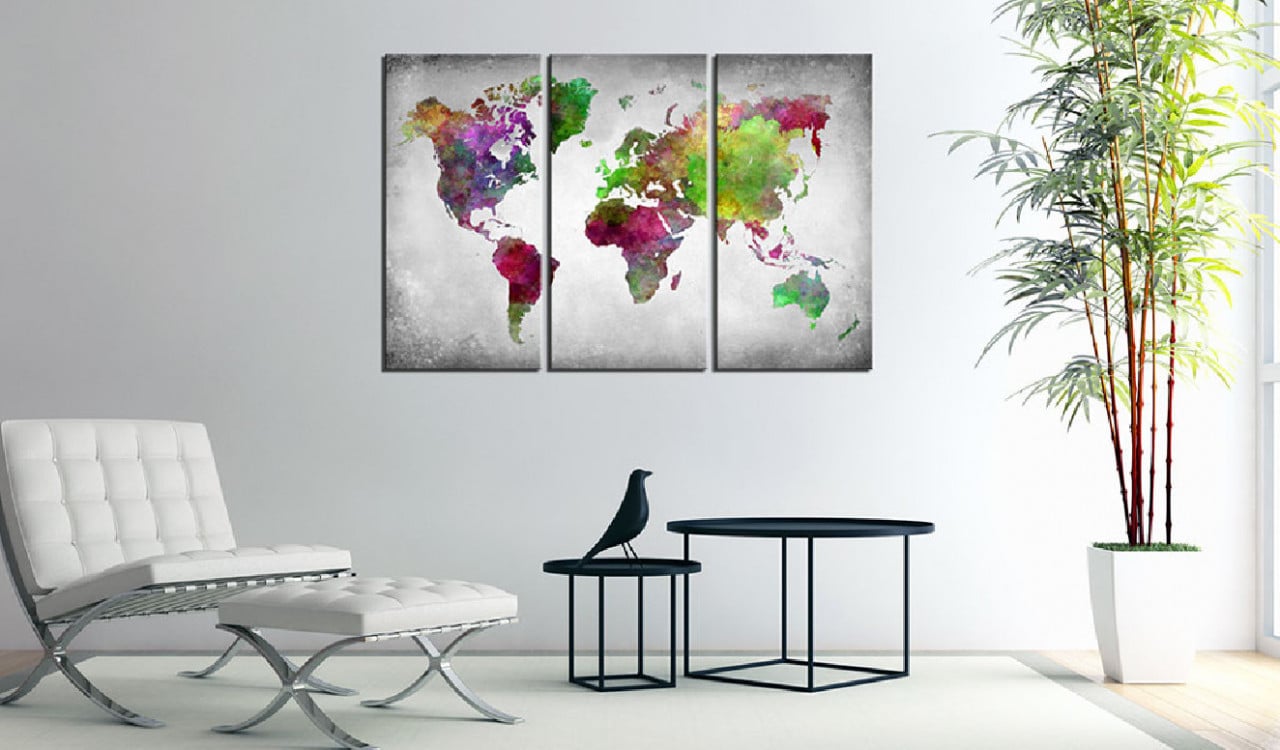 Tablou din plută - Diversity of World [Cork Map] 120x80 cm - 1 | YEO