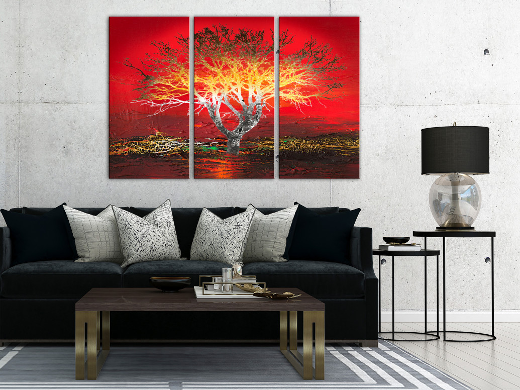 Tablou - Fiery Sky (3 Parts) 90x60 cm - 1 | YEO