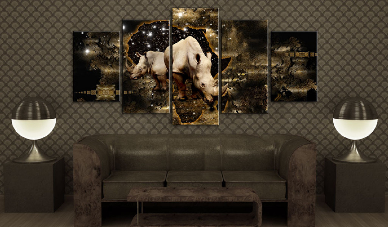 Tablou - Golden Rhino 100x50 cm - 1 | YEO