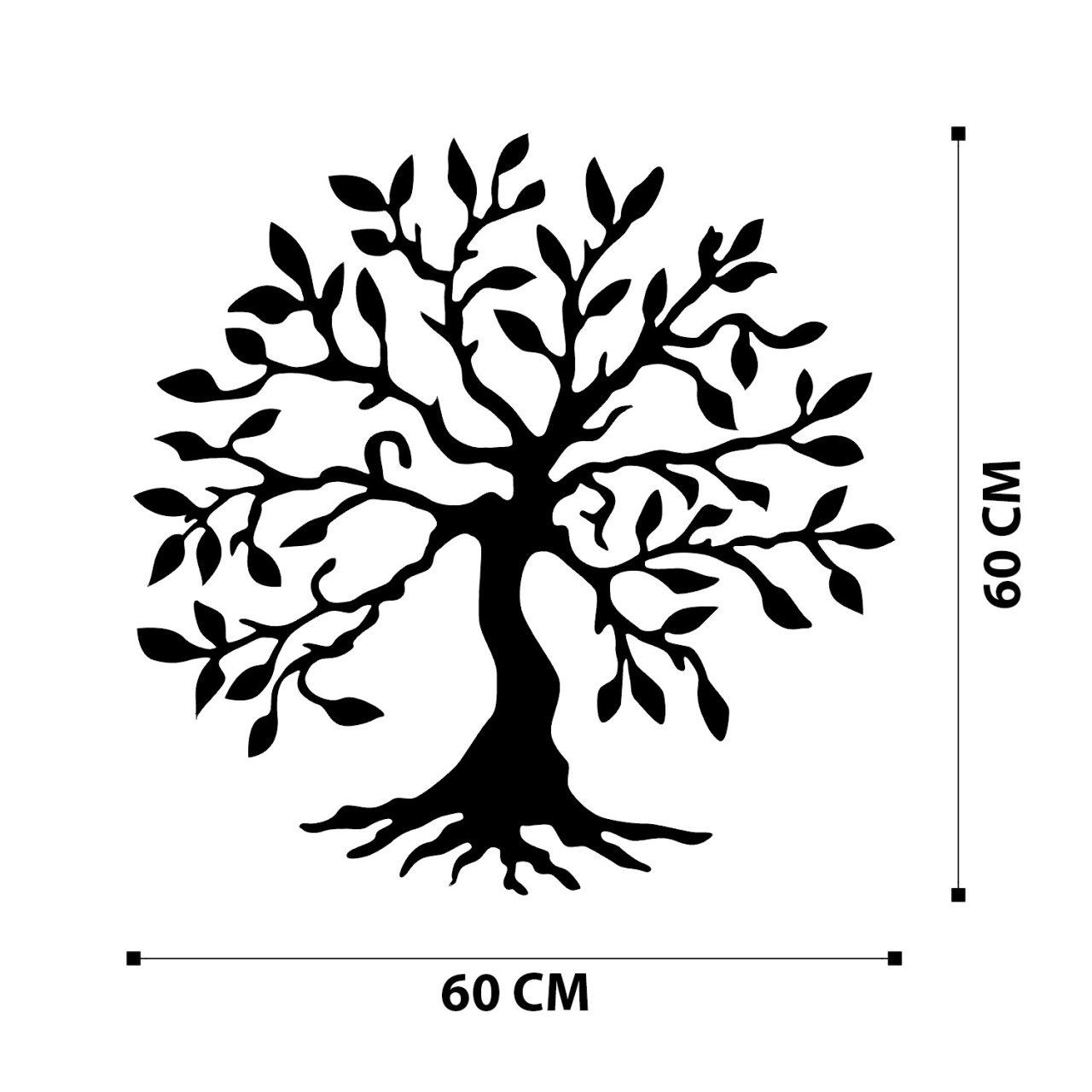 Tablou metalic Tree Negru 60x60 cm - 5 | YEO