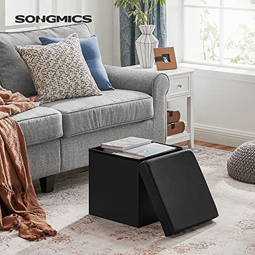 Taburet cu depozitare, Songmics, Negru, 38x38x38 cm - 2 | YEO