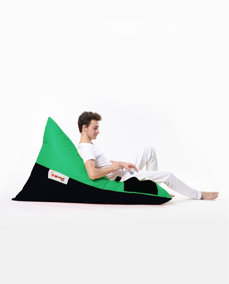 Taburet puf beanbag de gradina Pyramid Verde