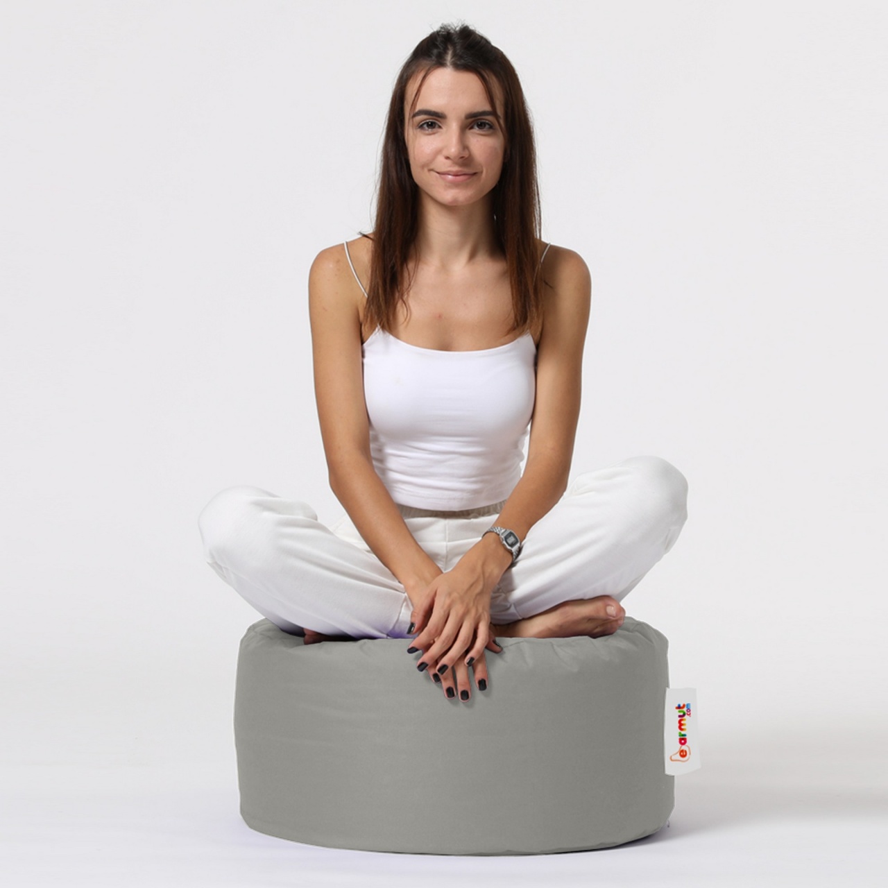 Taburet puf beanbag de gradina Round Gri - 2 | YEO