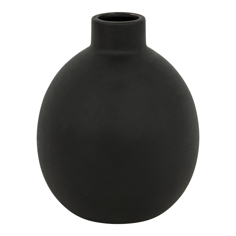 Vaza ceramica Rianzo, Pako World, Negru, 14x14x18 cm