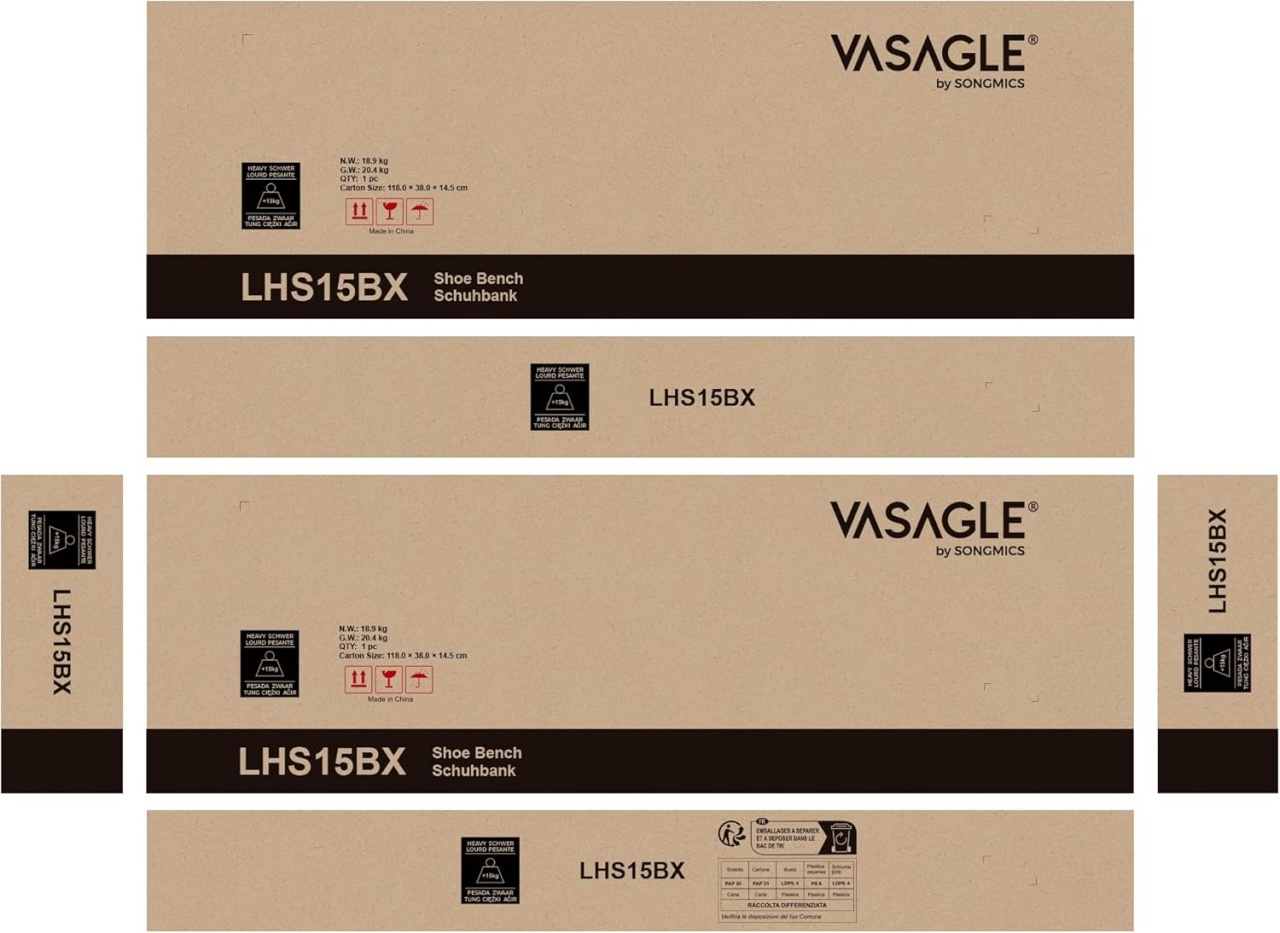 Bancuta pantofar Maro Vasagle 105x30x48 cm - 1 | YEO