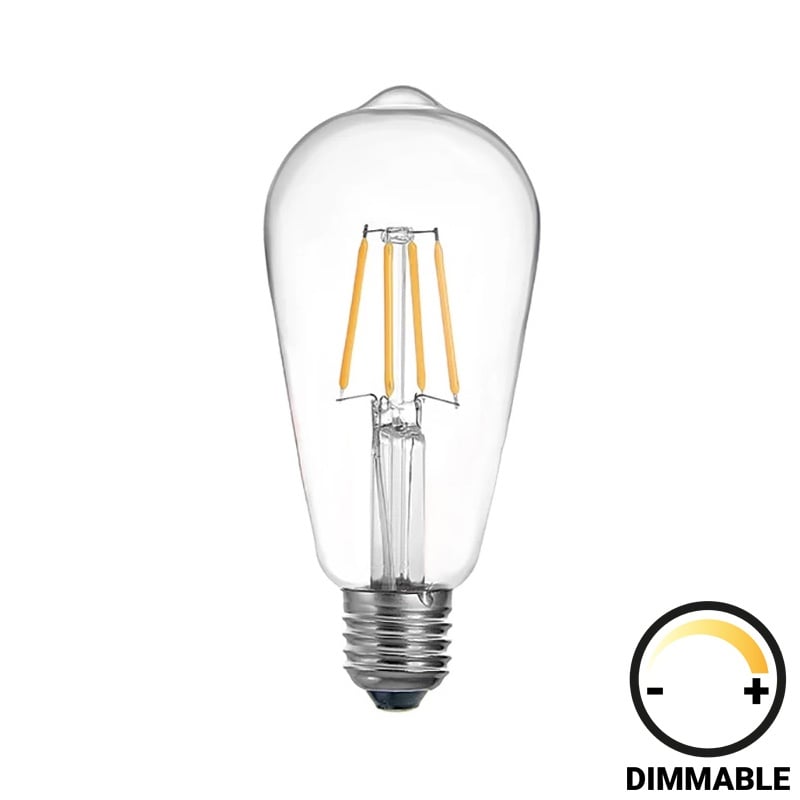 Bec LED ST64 dimabil 4W E27 transparent 6.4x6.4x14.7 cm