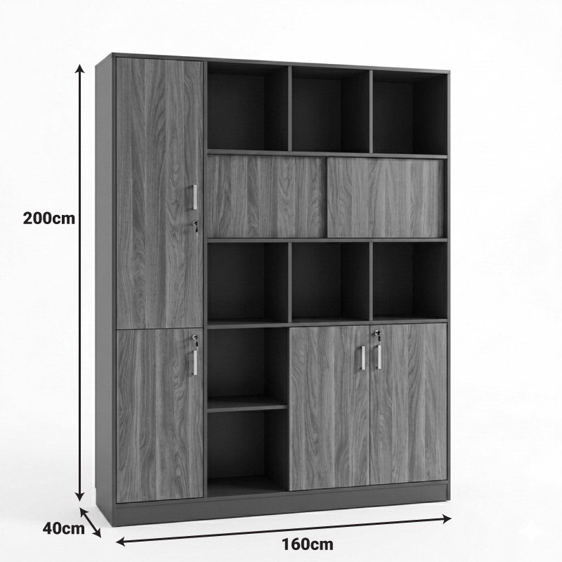 Biblioteca, Bokanza, Pako, Nuc 160x40x200 cm - 3