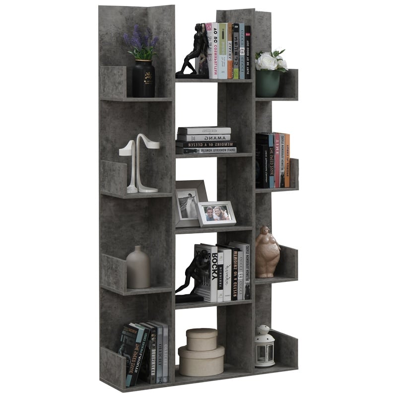 Biblioteca Charles Pako World Gri 90x31x182.5 cm