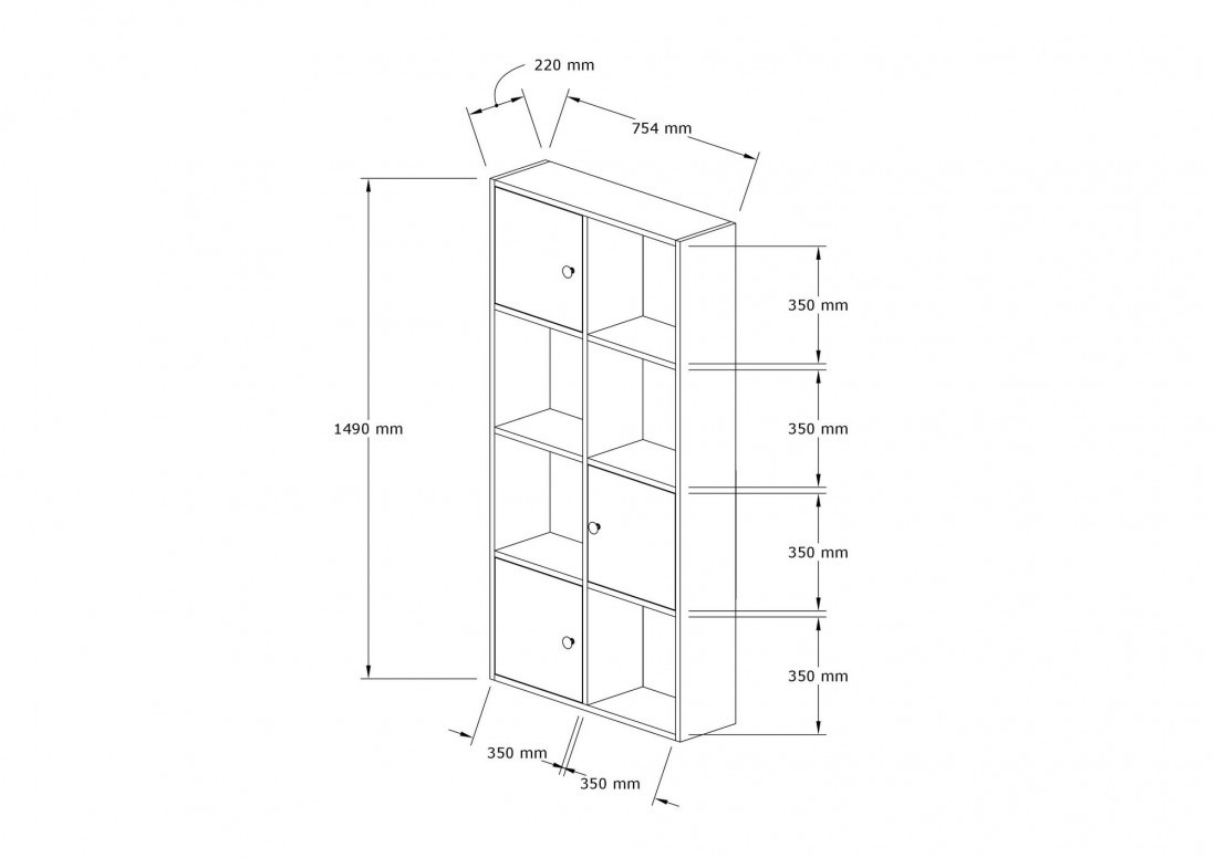 Biblioteca Ena - Sapphire, Antracit - 3 | YEO