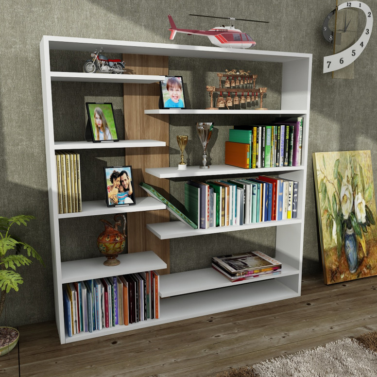 Biblioteca Handy - Alb , Walnut