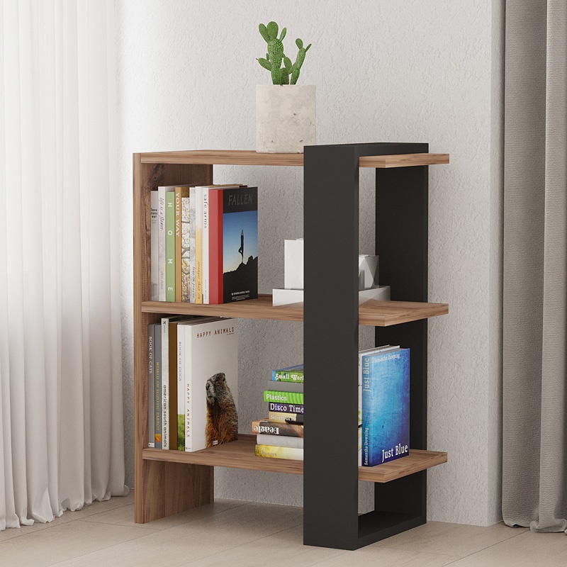 Biblioteca Maverick, Pako World, Sonoma-Antracit, 51x25x70 cm - 1 | YEO