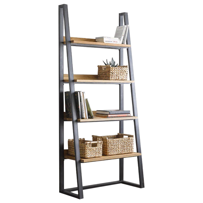 Biblioteca Ryder nuc - negru 75x36x185cm