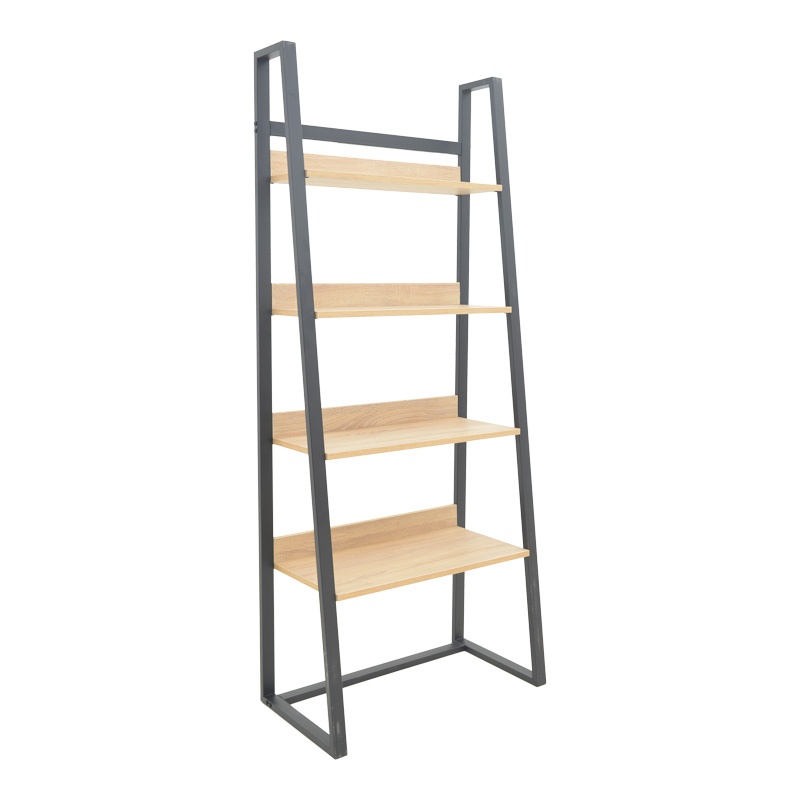 Biblioteca Ryder, Pako World, Stejar-Negru, 75x36x185 cm