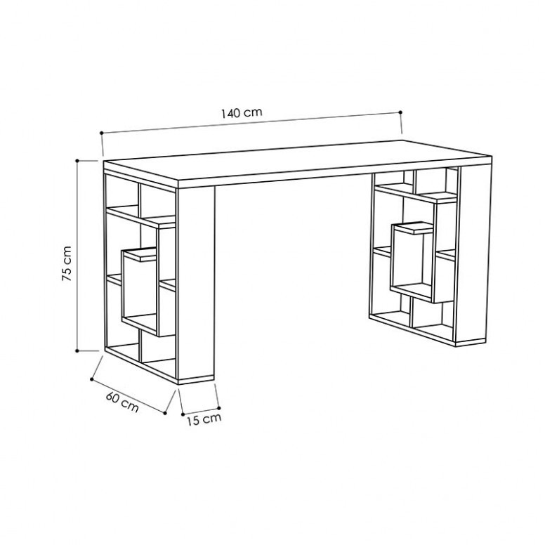 Birou Labirent Alb 140x60x75 cm - 2 | YEO