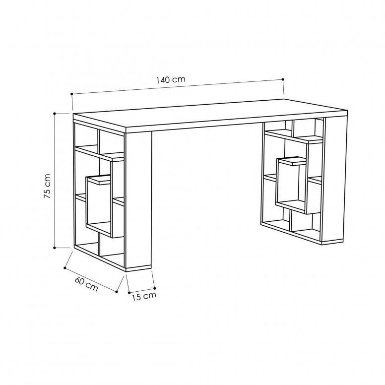 Birou Maze Alb-Oak - 2 | YEO