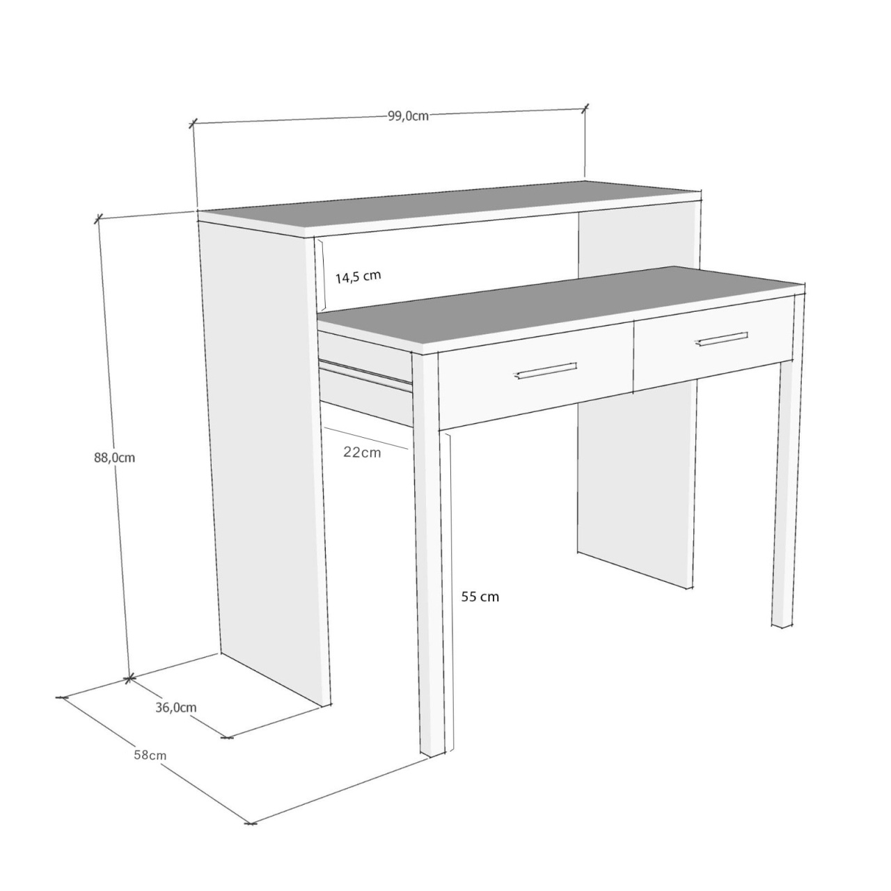 Birou My Alb 99x66x88 cm